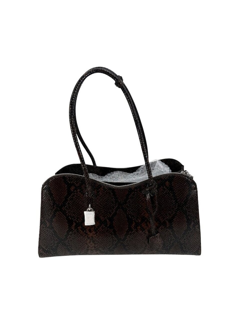 Stella McCartney Ryder Padlock Shoulder Bag Snake Effect Brown Vegan NWT